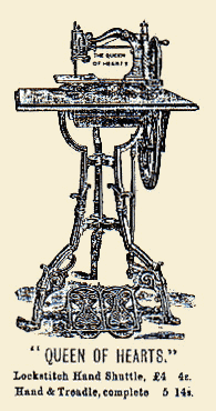 Starley "Queen of Hearts" treadle sewing machine.
