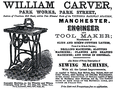 Sewing machine ad - William Carver.